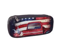 KCGSDEGV 4th of July Patriotic Us Flag Printed Pen Pencil Cases for Students Girls Boys, Cute Leather Pencil Bag Pouch Holder Stationery Organizer for Kids Men Women