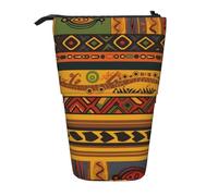KCGSDEGV Abstract African National Pattern Prints Standing Expandable Pencil Case Organiser for School Pens, Makeup & Travel for Students & Artists