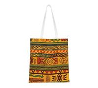 KCGSDEGV African National Patterns Printing Shopping Bags Reusable Grocery Bags Foldable Shoulder Tote Bag for Shopper School Work Travel
