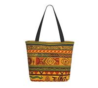 KCGSDEGV African National Patterns Printing Tote Bag for Women Large Handle Bag Lightweight Shoulder Bag with Zipper for Shopping School Work Travel