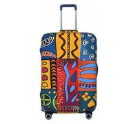 KCGSDEGV African National Patterns Prints Elastic Luggage Cover with Invisible Zippers - Universal Suitcase Protector for Travel, Business Trips, S(18-21inch Suitcase)