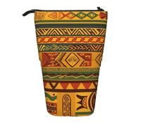 KCGSDEGV African National Patterns Prints Standing Expandable Pencil Case Organiser for School Pens, Makeup & Travel for Students & Artists