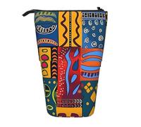 KCGSDEGV African National Patterns Prints Standing Expandable Pencil Case Organiser for School Pens, Makeup & Travel for Students & Artists