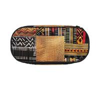 KCGSDEGV African Textile Patchwork Prints Pencil Case Stationery Organizer Pen Pouch Bag Makeup Bag for Travel School Work