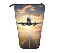 KCGSDEGV Airplane Prints Standing Expandable Pencil Case Organiser for School Pens, Makeup & Travel for Students & Artists