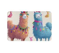 KCGSDEGV Alpaca Llama Printed Flannel Doormat 60x40 CM Indoor Outdoor Rug Entryway Mats Non-Slip Area Rug Front Door Mat