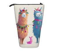 KCGSDEGV Alpaca Llama Prints Standing Expandable Pencil Case Organiser for School Pens, Makeup & Travel for Students & Artists