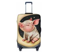 KCGSDEGV Animals Sitting The Moon Prints Elastic Luggage Cover with Invisible Zippers - Universal Suitcase Protector for Travel, Business Trips, XL(29-32inch Suitcase)