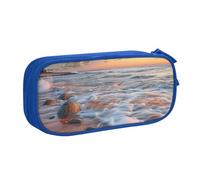KCGSDEGV Beach Maui Hawaii Sunset Sea Waves Clouds Printed Pen Pencil Cases for School Girls Boys, Large Capacity Cute Pencil Bag Holder Stationery Organizer Box,Blue