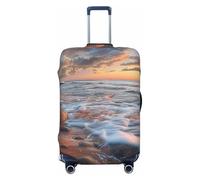 KCGSDEGV Beach Maui Hawaii Sunset Sea Waves Clouds Prints Elastic Luggage Cover with Invisible Zippers - Universal Suitcase Protector for Travel, Business Trips, S(18-21inch Suitcase)