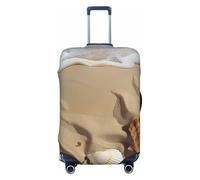 KCGSDEGV Beach Sea Shell Sand Prints Elastic Luggage Cover with Invisible Zippers - Universal Suitcase Protector for Travel, Business Trips, XL(29-32inch Suitcase)