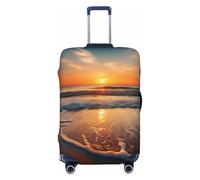 KCGSDEGV Beach Sunset Prints Elastic Luggage Cover with Invisible Zippers - Universal Suitcase Protector for Travel, Business Trips, XL(29-32inch Suitcase)