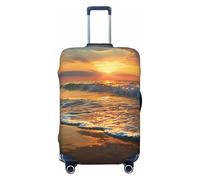 KCGSDEGV Beach Wave Sunset Prints Elastic Luggage Cover with Invisible Zippers - Universal Suitcase Protector for Travel, Business Trips, XL(29-32inch Suitcase)