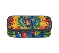KCGSDEGV Bear Dancing Tie Dye Printed Pencil Cases Cute Compartment Pencil Pouch Pen Bag Holder Stationery Organizer Box for School Girls Boys