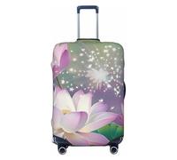 KCGSDEGV Beautiful Flowers Prints Elastic Luggage Cover with Invisible Zippers - Universal Suitcase Protector for Travel, Business Trips, S(18-21inch Suitcase)