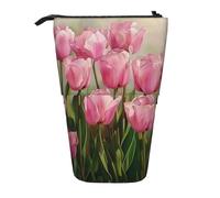 KCGSDEGV Beautiful Flowers Prints Standing Expandable Pencil Case Organiser for School Pens, Makeup & Travel for Students & Artists