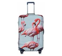 KCGSDEGV Beautiful Funny Flamingos Prints Elastic Luggage Cover with Invisible Zippers - Universal Suitcase Protector for Travel, Business Trips, M(22-24inch Suitcase)
