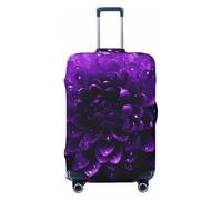 KCGSDEGV Beautiful Purple Glitter Prints Elastic Luggage Cover with Invisible Zippers - Universal Suitcase Protector for Travel, Business Trips, L(25-28inch Suitcase)