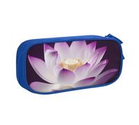 KCGSDEGV Beautiful Purple Lotus Flower Printed Pen Pencil Cases for School Girls Boys, Large Capacity Cute Pencil Bag Holder Stationery Organizer Box,Blue