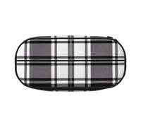 KCGSDEGV Black and White Plaid Prints Pencil Case Stationery Organizer Pen Pouch Bag Makeup Bag for Travel School Work