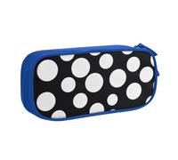 KCGSDEGV Black and White Polka Dot Printed Pen Pencil Cases for School Girls Boys, Large Capacity Cute Pencil Bag Holder Stationery Organizer Box,Blue