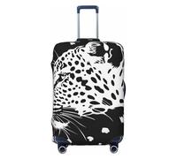 KCGSDEGV Black Leopard Print Prints Elastic Luggage Cover with Invisible Zippers - Universal Suitcase Protector for Travel, Business Trips, XL(29-32inch Suitcase)
