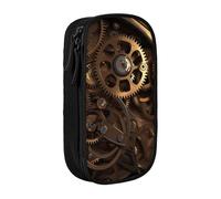KCGSDEGV Black Pen Pencil Cases with Cool Steampunk Gears Printed, Large Capacity Cute Pencil Bag Holder Stationery Organizer Box for School Girls Boys