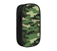 KCGSDEGV Black Pen Pencil Cases with Green Military Camouflage Printed, Large Capacity Cute Pencil Bag Holder Stationery Organizer Box for School Girls Boys