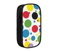 KCGSDEGV Black Pen Pencil Cases with Twister Polka Dots Printed, Large Capacity Cute Pencil Bag Holder Stationery Organizer Box for School Girls Boys