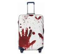 KCGSDEGV Bloody Handprints Prints Elastic Luggage Cover with Invisible Zippers - Universal Suitcase Protector for Travel, Business Trips, M(22-24inch Suitcase)