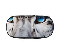 KCGSDEGV Blue Eyed Snow Leopard Prints Pencil Case Stationery Organizer Pen Pouch Bag Makeup Bag for Travel School Work