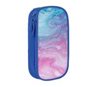 KCGSDEGV Blue Pen Pencil Cases with Blue Pink and Purple Pastel Colors Printed, Large Capacity Cute Pencil Bag Holder Stationery Organizer Box for School Girls Boys