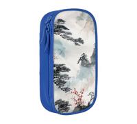 KCGSDEGV Blue Pen Pencil Cases with Chinese Landscape Painting Printed, Large Capacity Cute Pencil Bag Holder Stationery Organizer Box for School Girls Boys