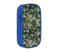 KCGSDEGV Blue Pen Pencil Cases with Green Army Digital Camouflage Printed, Large Capacity Cute Pencil Bag Holder Stationery Organizer Box for School Girls Boys