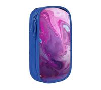 KCGSDEGV Blue Pen Pencil Cases with Marble Purple Colorful Printed, Large Capacity Cute Pencil Bag Holder Stationery Organizer Box for School Girls Boys