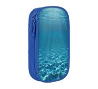 KCGSDEGV Blue Pen Pencil Cases with Tranquil Underwater Scenery Printed, Large Capacity Cute Pencil Bag Holder Stationery Organizer Box for School Girls Boys
