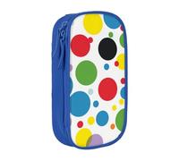 KCGSDEGV Blue Pen Pencil Cases with Twister Polka Dots Printed, Large Capacity Cute Pencil Bag Holder Stationery Organizer Box for School Girls Boys