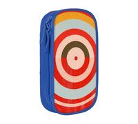 KCGSDEGV Blue Pen Pencil Cases with Vector Design Target Printed, Large Capacity Cute Pencil Bag Holder Stationery Organizer Box for School Girls Boys