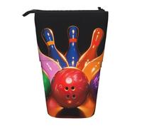 KCGSDEGV Bowling Balls Prints Standing Expandable Pencil Case Organiser for School Pens, Makeup & Travel for Students & Artists