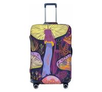 KCGSDEGV Bright Mushrooms Art Prints Elastic Luggage Cover with Invisible Zippers - Universal Suitcase Protector for Travel, Business Trips, L(25-28inch Suitcase)