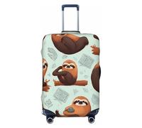 KCGSDEGV Brown Animal Prints Elastic Luggage Cover with Invisible Zippers - Universal Suitcase Protector for Travel, Business Trips, M(22-24inch Suitcase)