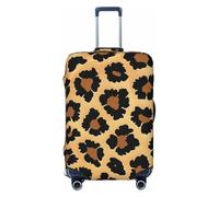 KCGSDEGV Brown Pattern Leopard Prints Elastic Luggage Cover with Invisible Zippers - Universal Suitcase Protector for Travel, Business Trips, XL(29-32inch Suitcase)