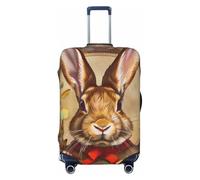 KCGSDEGV Bunny Rosette Prints Elastic Luggage Cover with Invisible Zippers - Universal Suitcase Protector for Travel, Business Trips, S(18-21inch Suitcase)