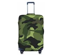KCGSDEGV Camouflage Green Prints Elastic Luggage Cover with Invisible Zippers - Universal Suitcase Protector for Travel, Business Trips, S(18-21inch Suitcase)