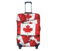 KCGSDEGV Canadian Flag Prints Elastic Luggage Cover with Invisible Zippers - Universal Suitcase Protector for Travel, Business Trips, M(22-24inch Suitcase)