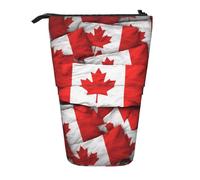 KCGSDEGV Canadian Flag Prints Standing Expandable Pencil Case Organiser for School Pens, Makeup & Travel for Students & Artists