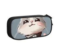 KCGSDEGV Cartoon Cat Print Printed Pen Pencil Cases for School Girls Boys, Large Capacity Cute Pencil Bag Holder Stationery Organizer Box,Black