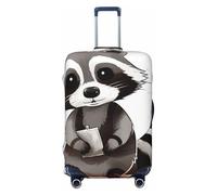KCGSDEGV Cartoon Cute Raccoon Prints Elastic Luggage Cover with Invisible Zippers - Universal Suitcase Protector for Travel, Business Trips, L(25-28inch Suitcase)