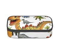 KCGSDEGV Cartoon Dinosaur Images Printed Pencil Cases Cute Compartment Pencil Pouch Pen Bag Holder Stationery Organizer Box for School Girls Boys