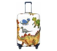 KCGSDEGV Cartoon Dinosaur Images Prints Elastic Luggage Cover with Invisible Zippers - Universal Suitcase Protector for Travel, Business Trips, XL(29-32inch Suitcase)